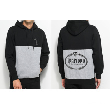 Trap Lord Paneled Pullover Black Gray Paneled Hoodie